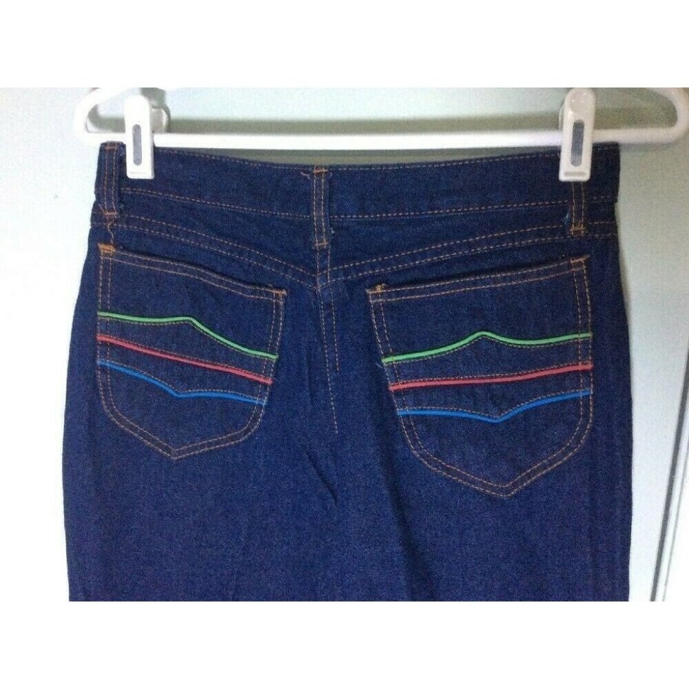 Vintage Mom Jeans Montgomery Wards junior 15 rainbow pockets high waist